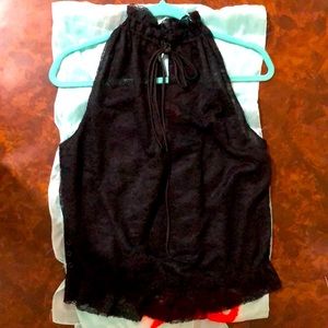 Calvin Rucker Black Lace- Halter Neckline Tie M